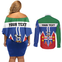Personalized Canada Yukon Territories Couples Matching Off Shoulder Short Dress and Long Sleeve Button Shirt Larger Than Life