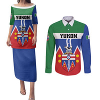 Personalized Canada Yukon Territories Couples Matching Puletasi and Long Sleeve Button Shirt Larger Than Life
