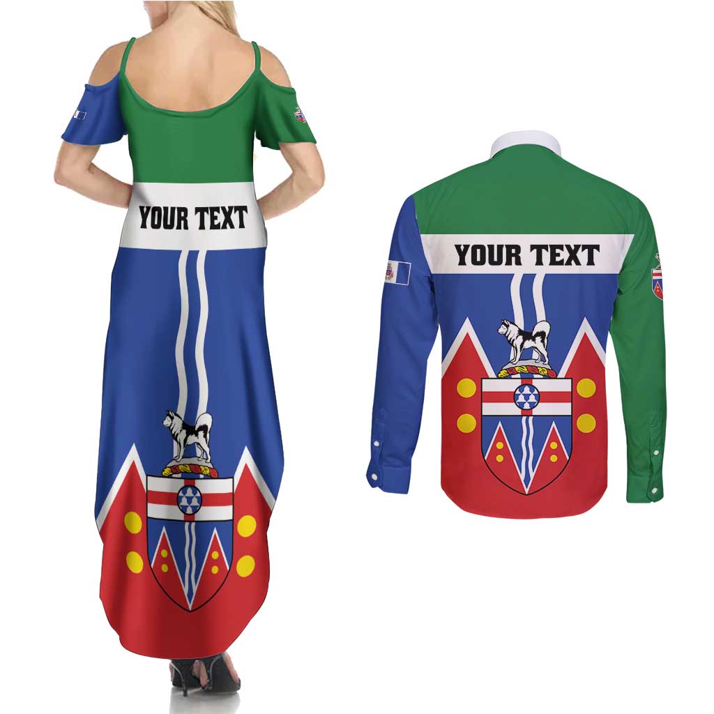 Personalized Canada Yukon Territories Couples Matching Summer Maxi Dress and Long Sleeve Button Shirt Larger Than Life