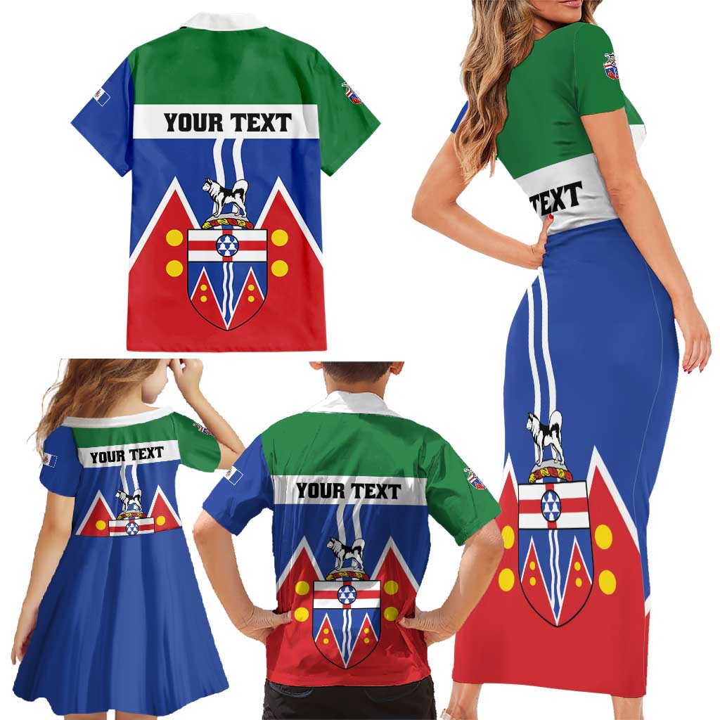 Personalized Canada Yukon Territories Family Matching Short Sleeve Bodycon Dress and Hawaiian Shirt Larger Than Life