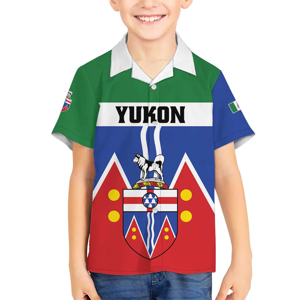 Personalized Canada Yukon Territories Family Matching Short Sleeve Bodycon Dress and Hawaiian Shirt Larger Than Life