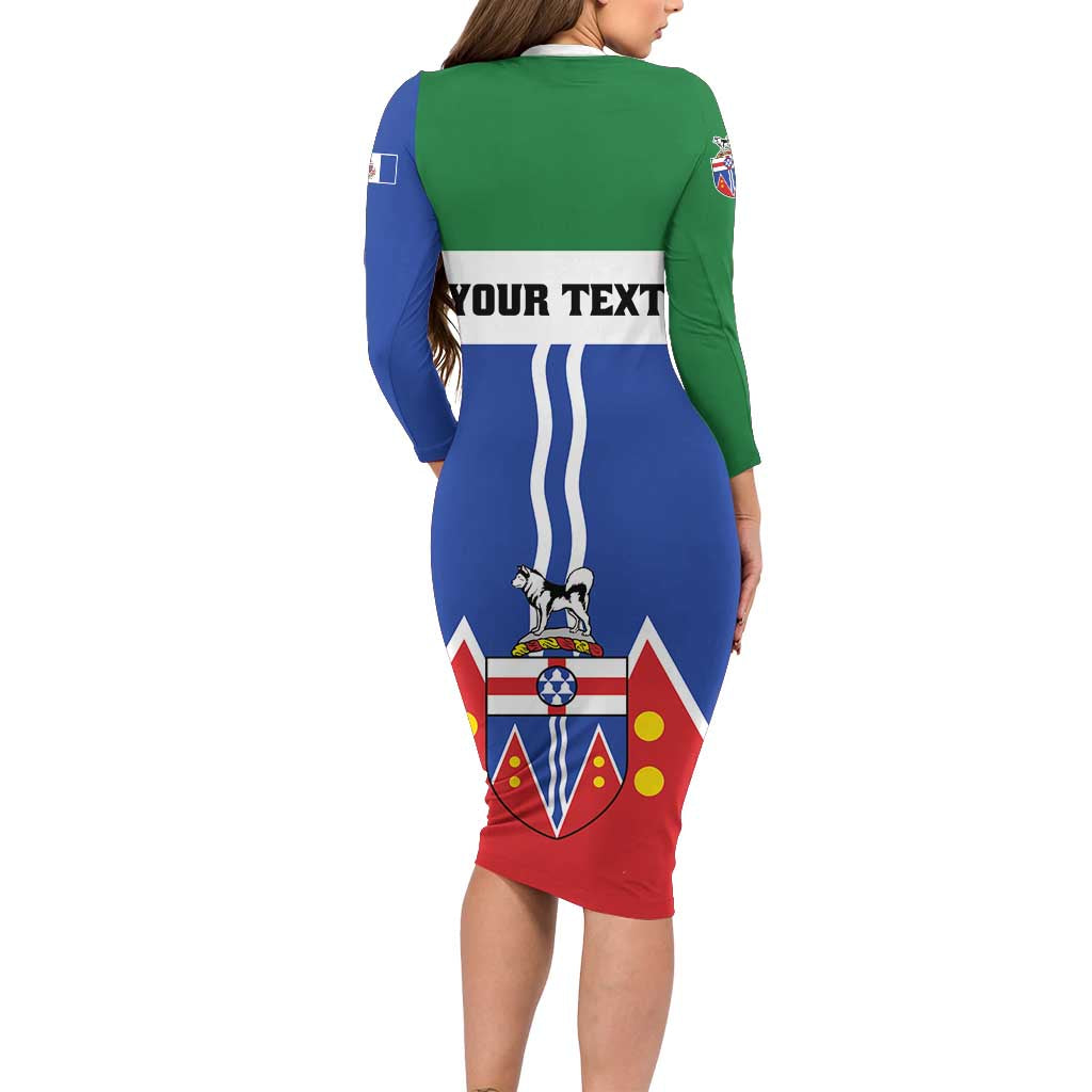 Personalized Canada Yukon Territories Long Sleeve Bodycon Dress Larger Than Life