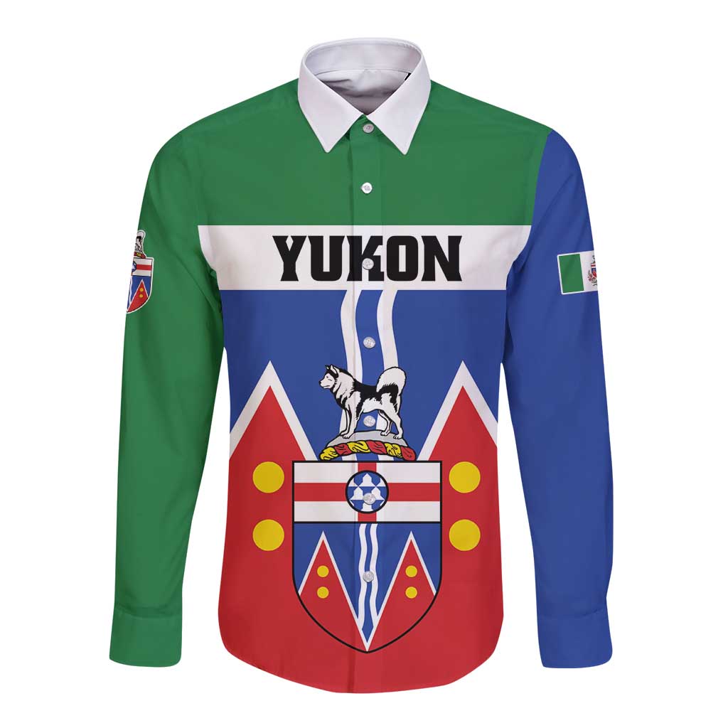 Personalized Canada Yukon Territories Long Sleeve Button Shirt Larger Than Life