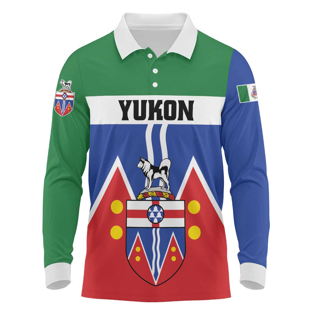 Personalized Canada Yukon Territories Long Sleeve Polo Shirt Larger Than Life