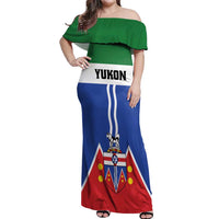 Personalized Canada Yukon Territories Off Shoulder Maxi Dress Larger Than Life