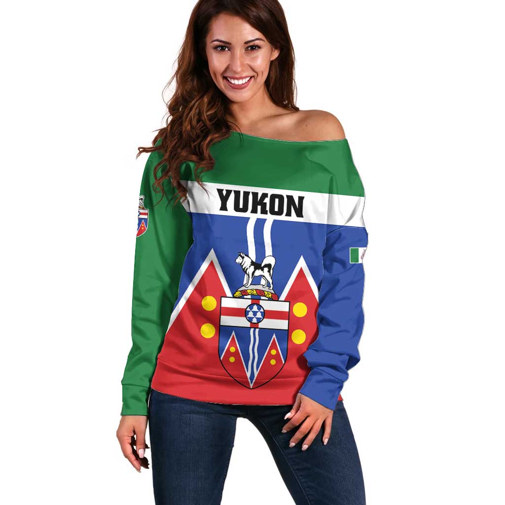 Personalized Canada Yukon Territories Off Shoulder Sweater Larger Than Life