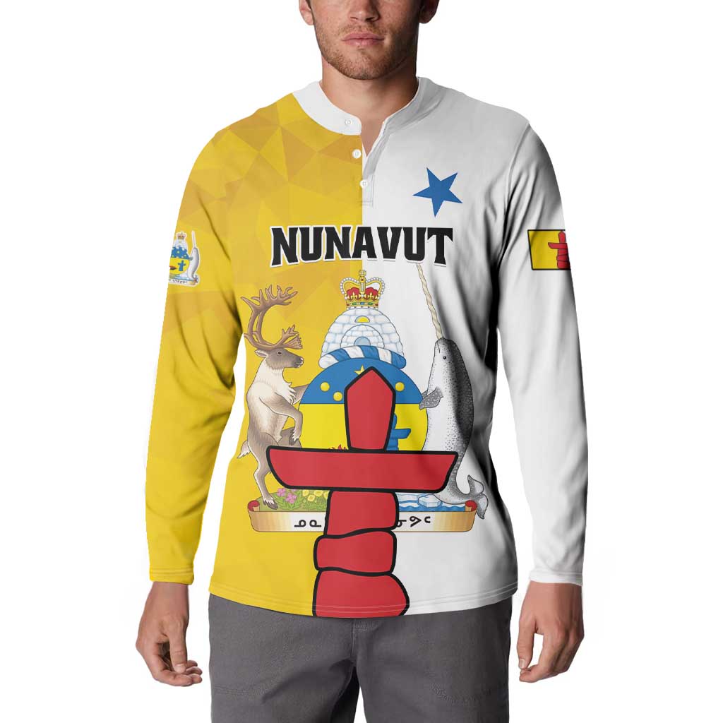 Personalized Canada Nunavut Territories Button Sweatshirt Inuktitut Our Land Our Strength