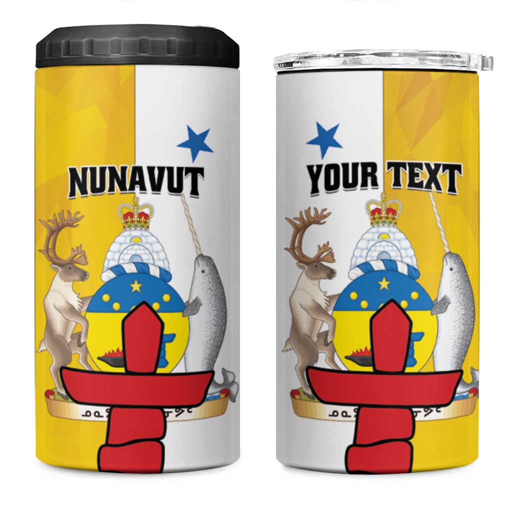 Personalized Canada Nunavut Territories 4 in 1 Can Cooler Tumbler Inuktitut Our Land Our Strength