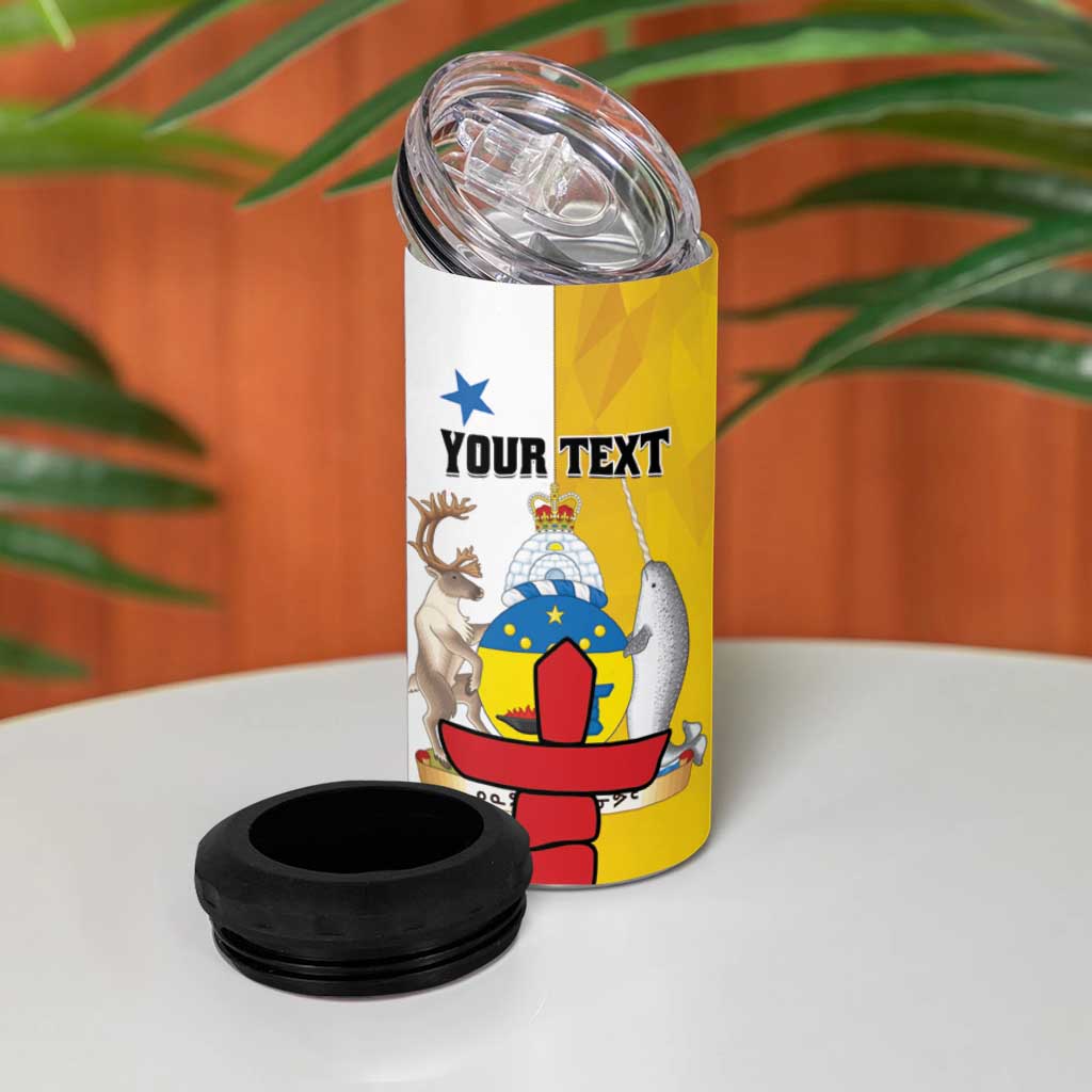Personalized Canada Nunavut Territories 4 in 1 Can Cooler Tumbler Inuktitut Our Land Our Strength