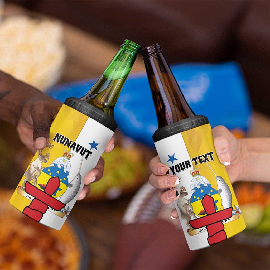 Personalized Canada Nunavut Territories 4 in 1 Can Cooler Tumbler Inuktitut Our Land Our Strength