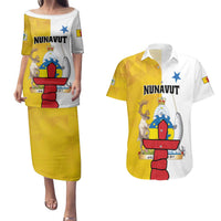 Personalized Canada Nunavut Territories Couples Matching Puletasi and Hawaiian Shirt Inuktitut Our Land Our Strength