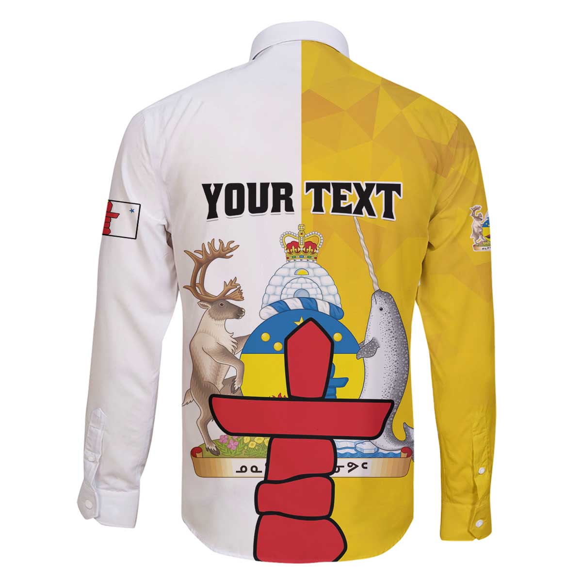 Personalized Canada Nunavut Territories Family Matching Off The Shoulder Long Sleeve Dress and Hawaiian Shirt Inuktitut Our Land Our Strength