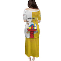 Personalized Canada Nunavut Territories Family Matching Puletasi and Hawaiian Shirt Inuktitut Our Land Our Strength