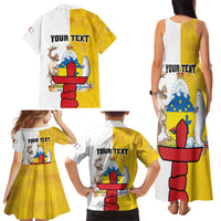 Personalized Canada Nunavut Territories Family Matching Tank Maxi Dress and Hawaiian Shirt Inuktitut Our Land Our Strength