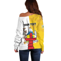 Personalized Canada Nunavut Territories Off Shoulder Sweater Inuktitut Our Land Our Strength