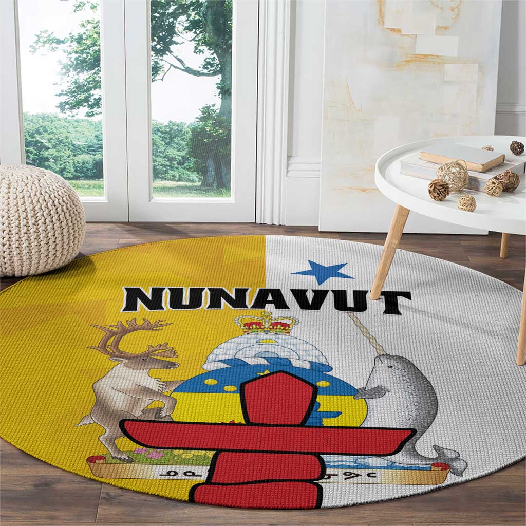 Canada Nunavut Territories Round Carpet Inuktitut Our Land Our Strength