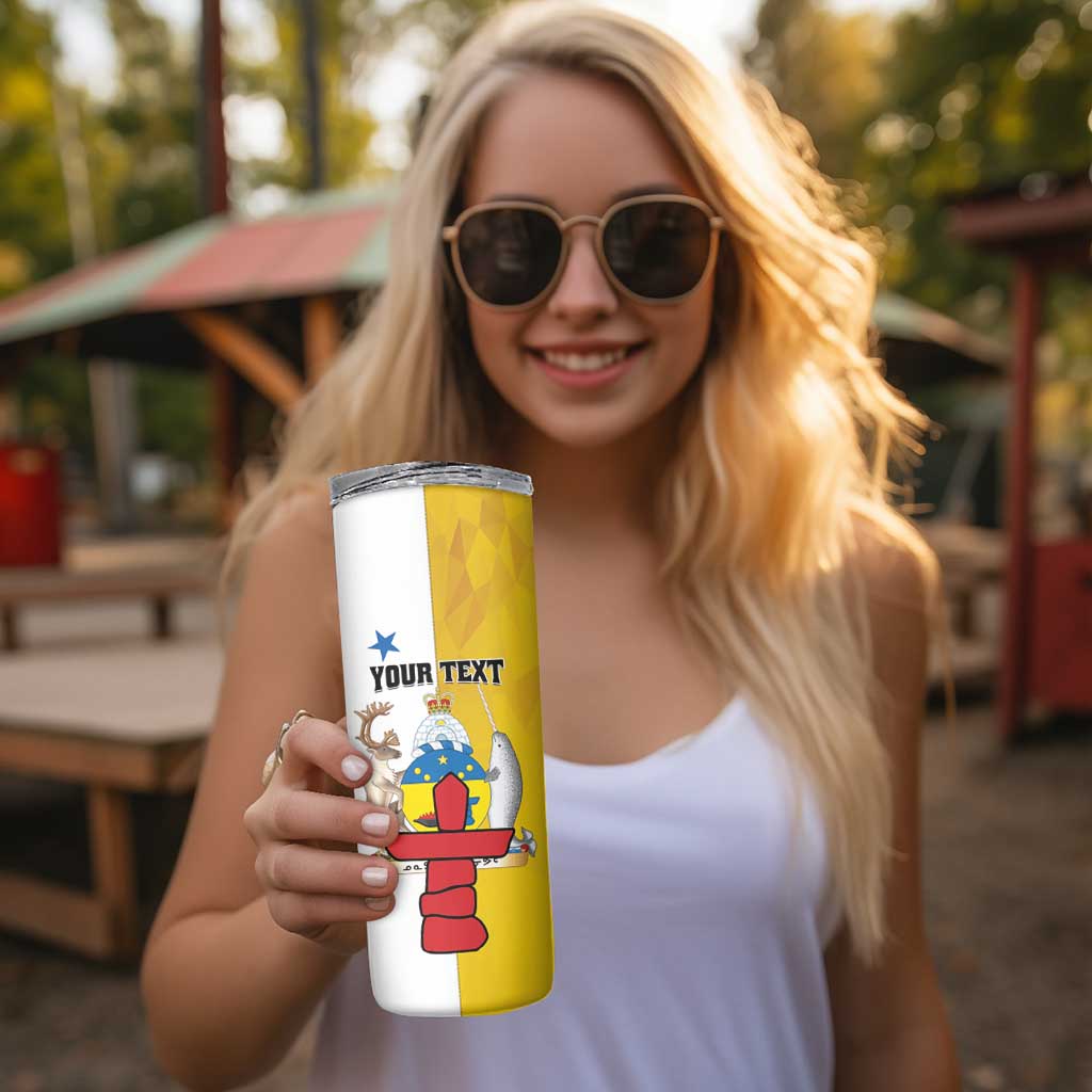 Personalized Canada Nunavut Territories Skinny Tumbler Inuktitut Our Land Our Strength