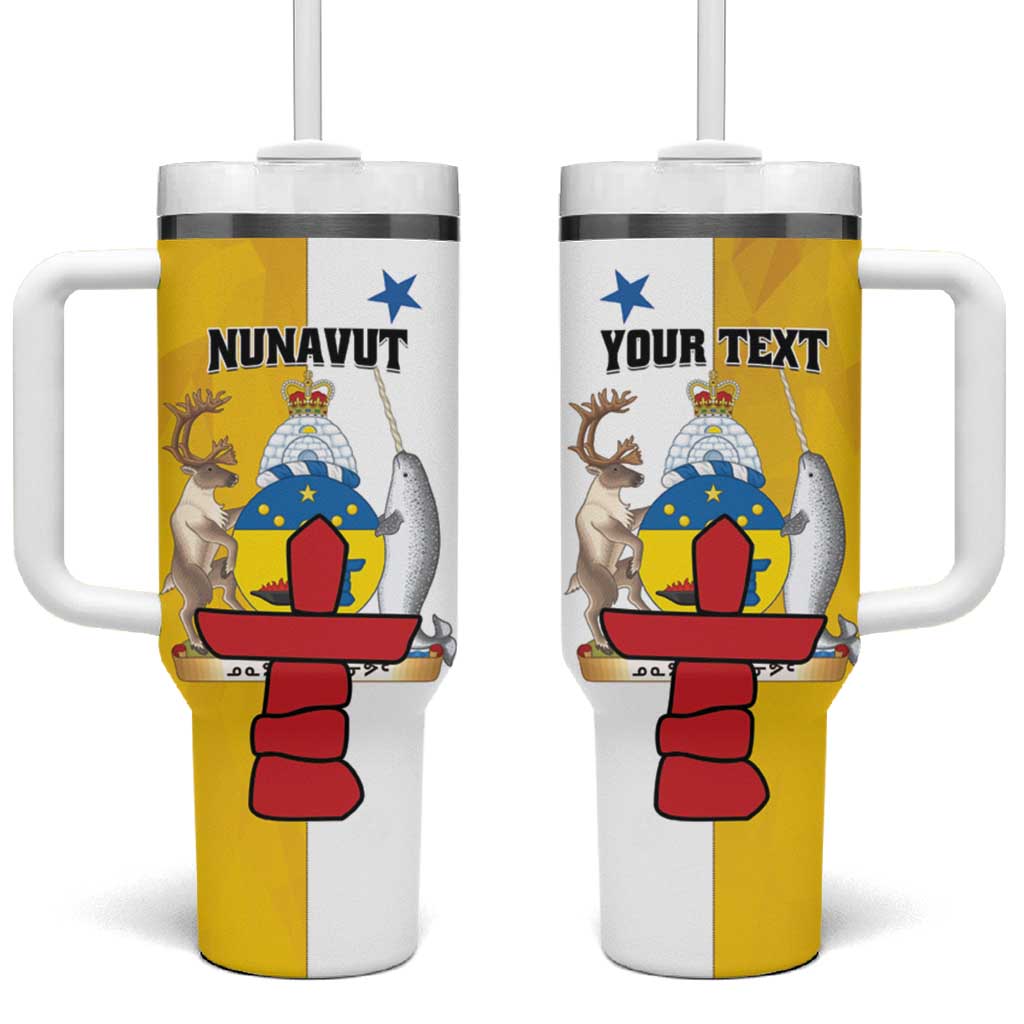 Personalized Canada Nunavut Territories Tumbler With Handle Inuktitut Our Land Our Strength