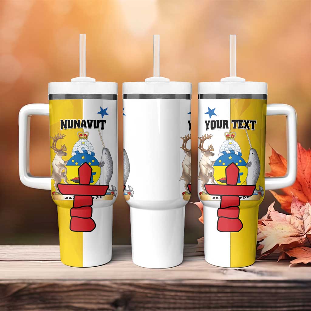 Personalized Canada Nunavut Territories Tumbler With Handle Inuktitut Our Land Our Strength