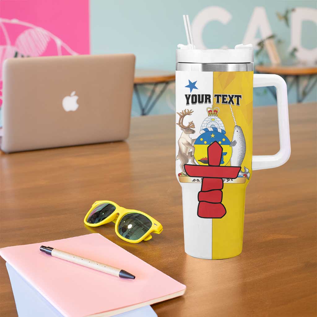 Personalized Canada Nunavut Territories Tumbler With Handle Inuktitut Our Land Our Strength