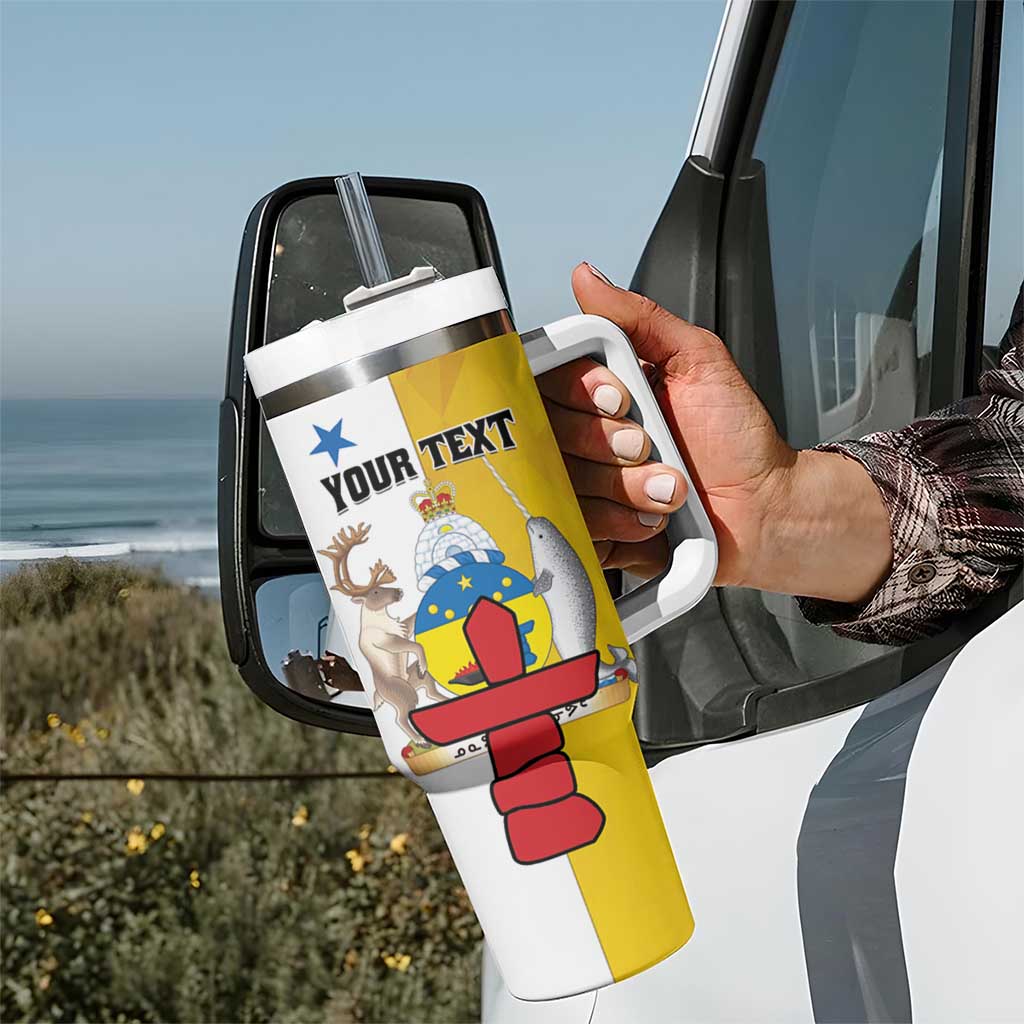 Personalized Canada Nunavut Territories Tumbler With Handle Inuktitut Our Land Our Strength