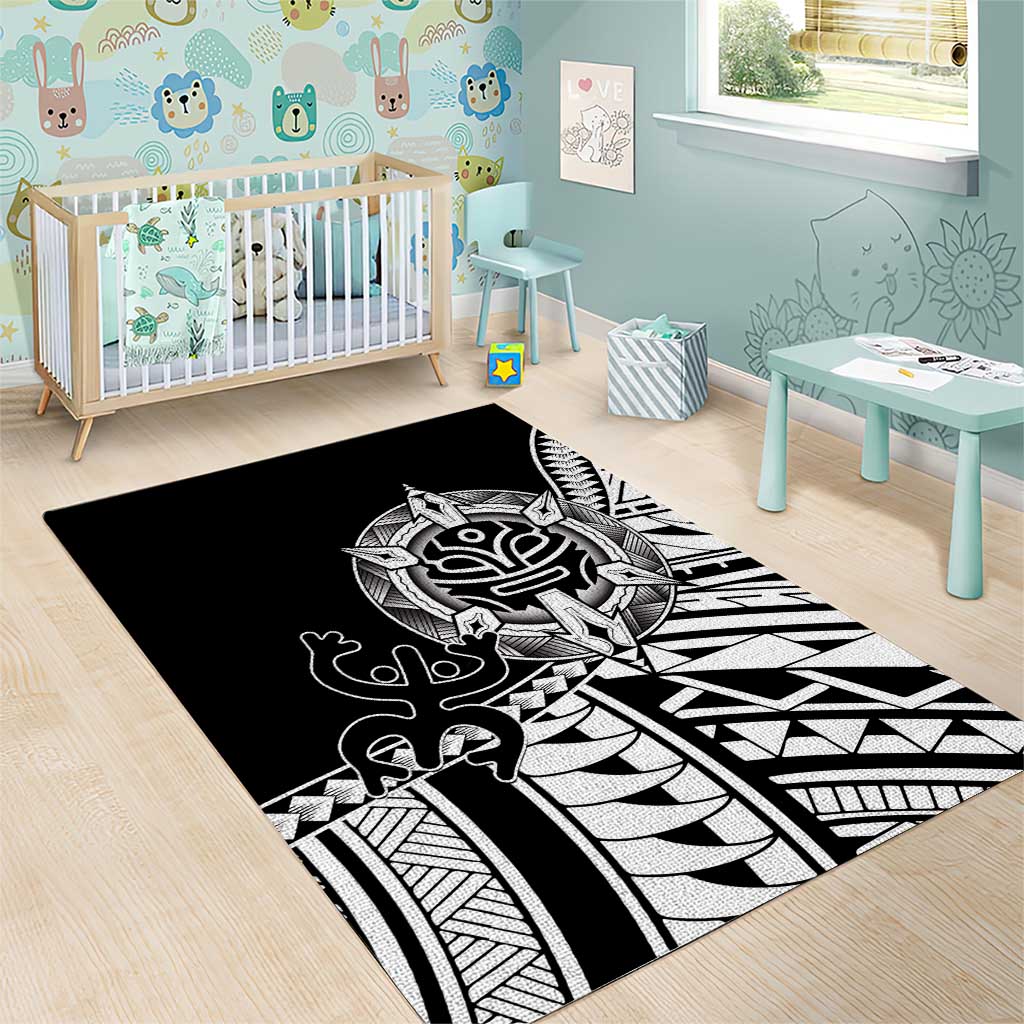 Taino Sun Traditional Tattoo Area Rug Polynesian Pattern