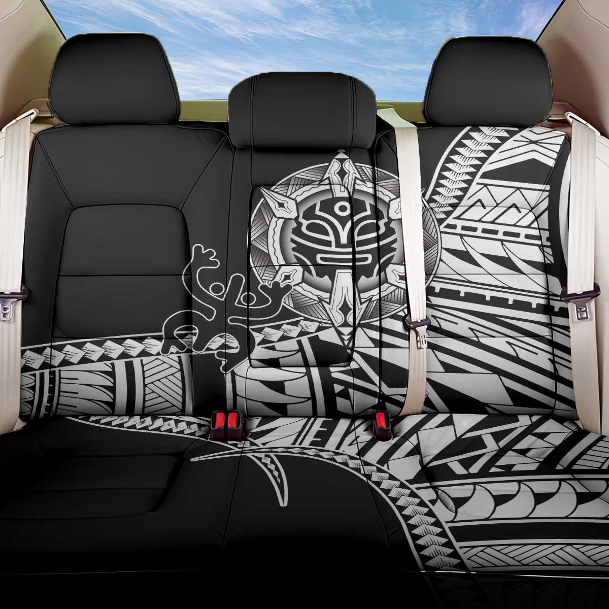 Taino Sun Traditional Tattoo Back Car Seat Cover Polynesian Pattern