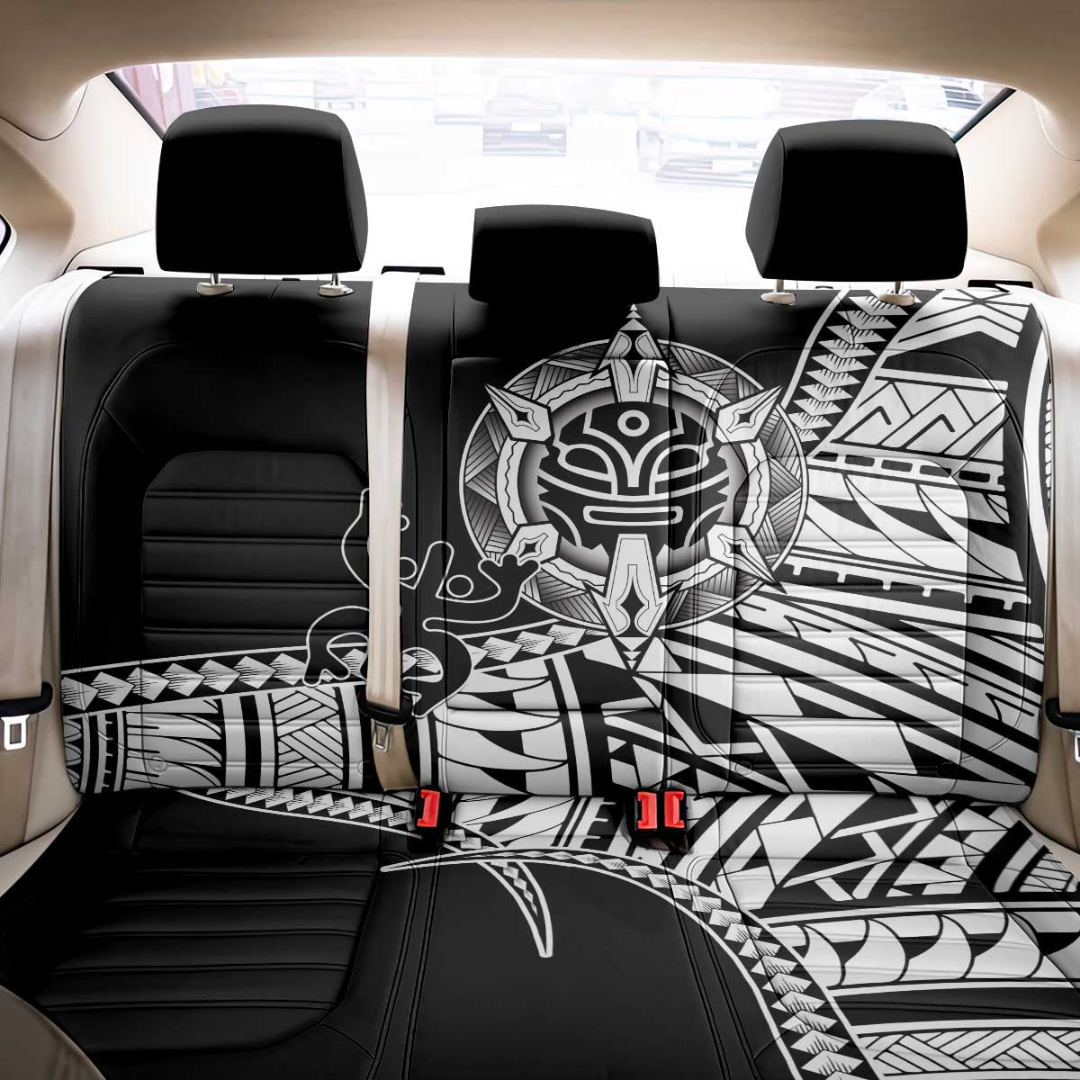 Taino Sun Traditional Tattoo Back Car Seat Cover Polynesian Pattern