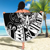 Taino Sun Traditional Tattoo Beach Blanket Polynesian Pattern