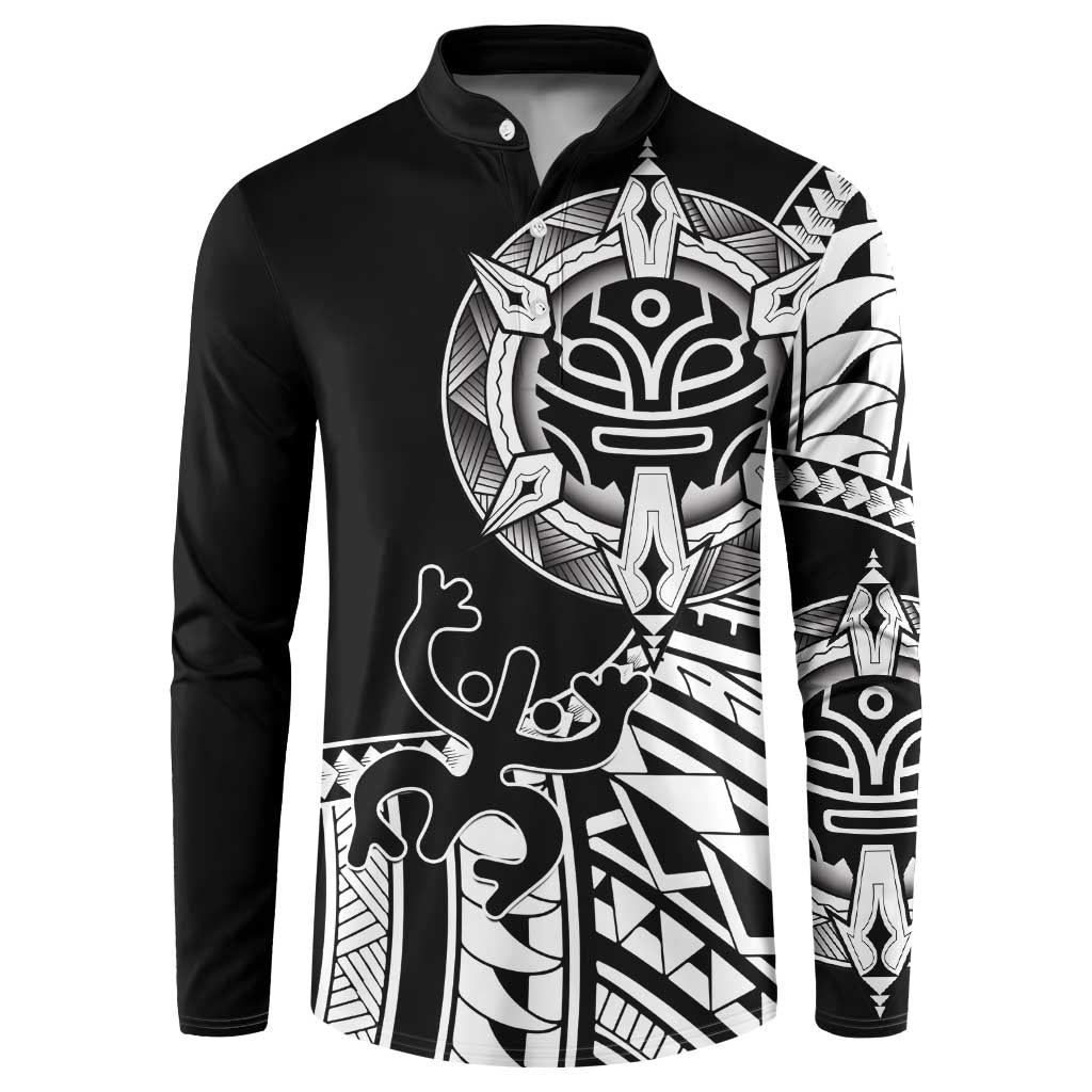Taino Sun Traditional Tattoo Button Sweatshirt Polynesian Pattern