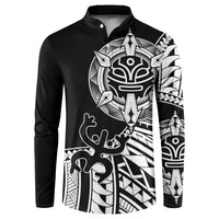 Taino Sun Traditional Tattoo Button Sweatshirt Polynesian Pattern