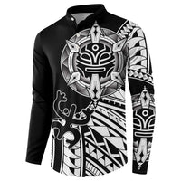 Taino Sun Traditional Tattoo Button Sweatshirt Polynesian Pattern