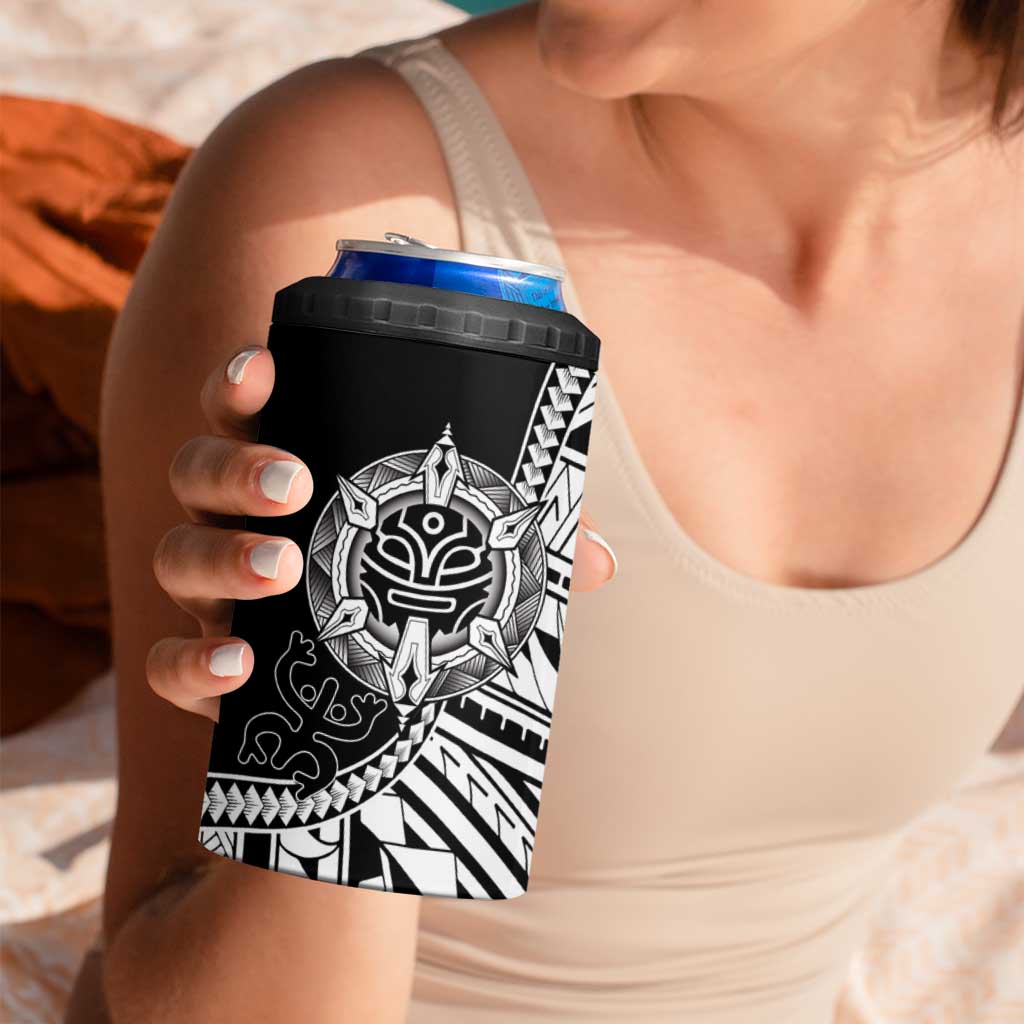 Taino Sun Traditional Tattoo 4 in 1 Can Cooler Tumbler Polynesian Pattern