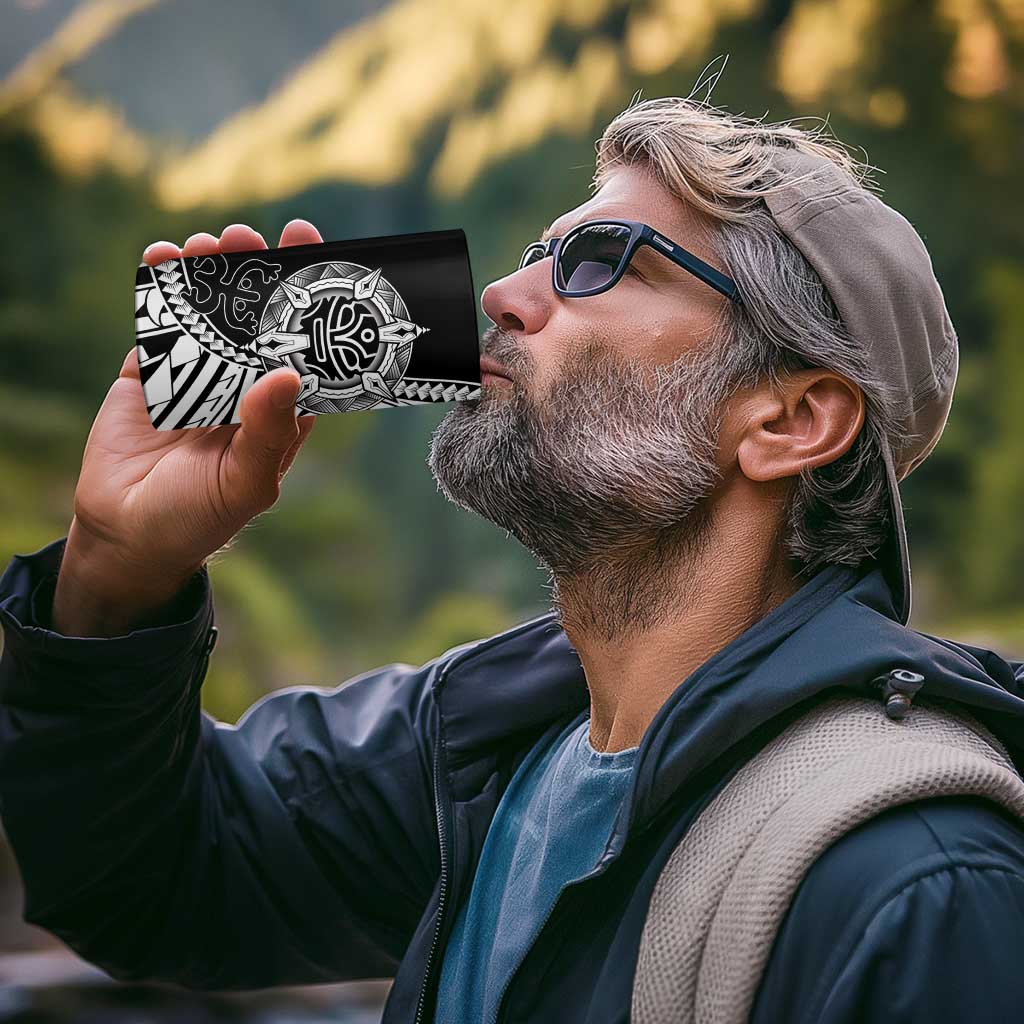 Taino Sun Traditional Tattoo 4 in 1 Can Cooler Tumbler Polynesian Pattern