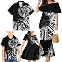 Taino Sun Traditional Tattoo Family Matching Mermaid Dress and Hawaiian Shirt Polynesian Pattern
