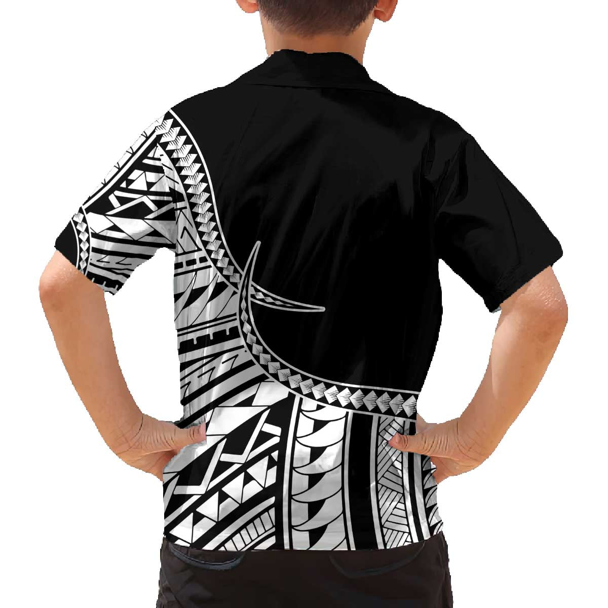 Taino Sun Traditional Tattoo Family Matching Off The Shoulder Long Sleeve Dress and Hawaiian Shirt Polynesian Pattern