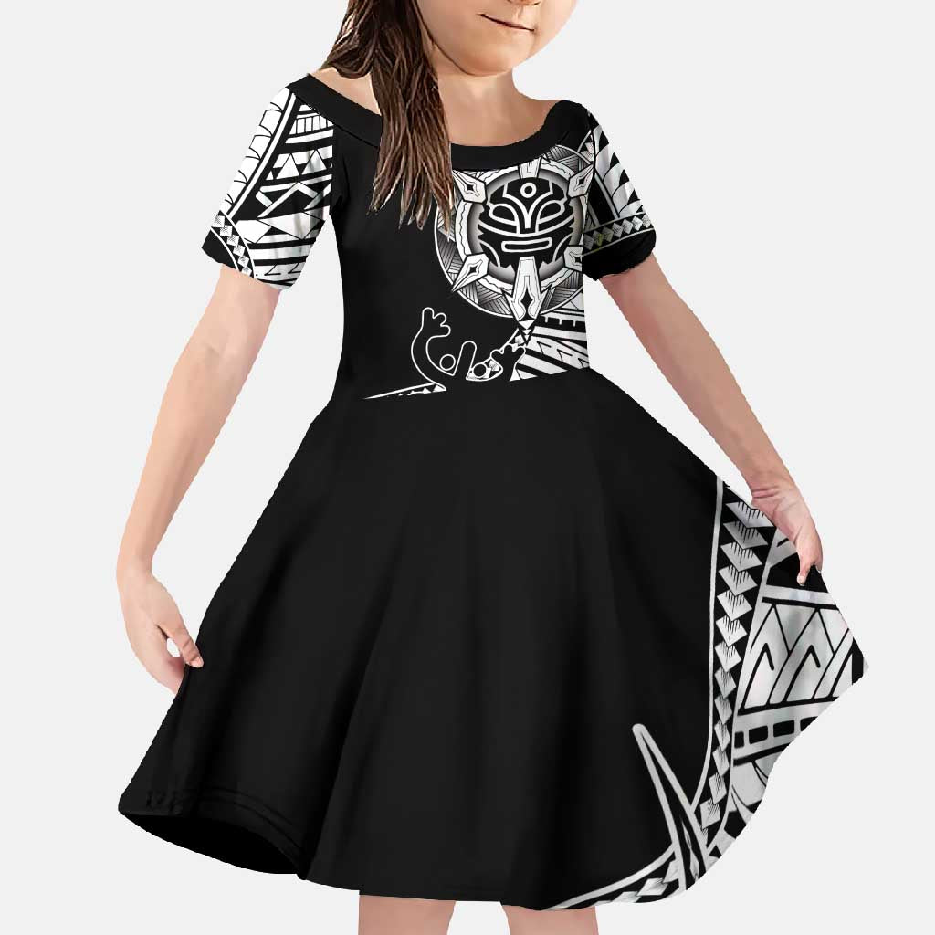 Taino Sun Traditional Tattoo Family Matching Off Shoulder Maxi Dress and Hawaiian Shirt Polynesian Pattern