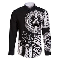 Taino Sun Traditional Tattoo Family Matching Off Shoulder Maxi Dress and Hawaiian Shirt Polynesian Pattern