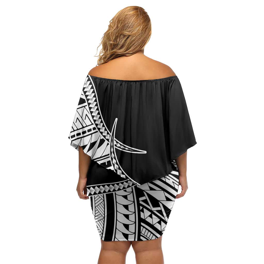 Taino Sun Traditional Tattoo Family Matching Off Shoulder Short Dress and Hawaiian Shirt Polynesian Pattern