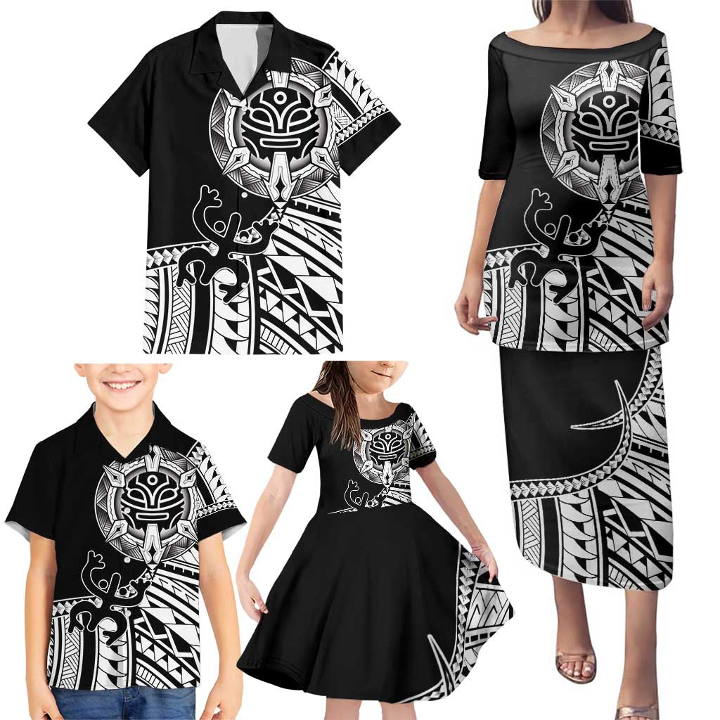 Taino Sun Traditional Tattoo Family Matching Puletasi and Hawaiian Shirt Polynesian Pattern