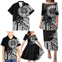 Taino Sun Traditional Tattoo Family Matching Puletasi and Hawaiian Shirt Polynesian Pattern
