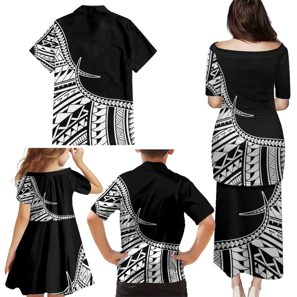 Taino Sun Traditional Tattoo Family Matching Puletasi and Hawaiian Shirt Polynesian Pattern