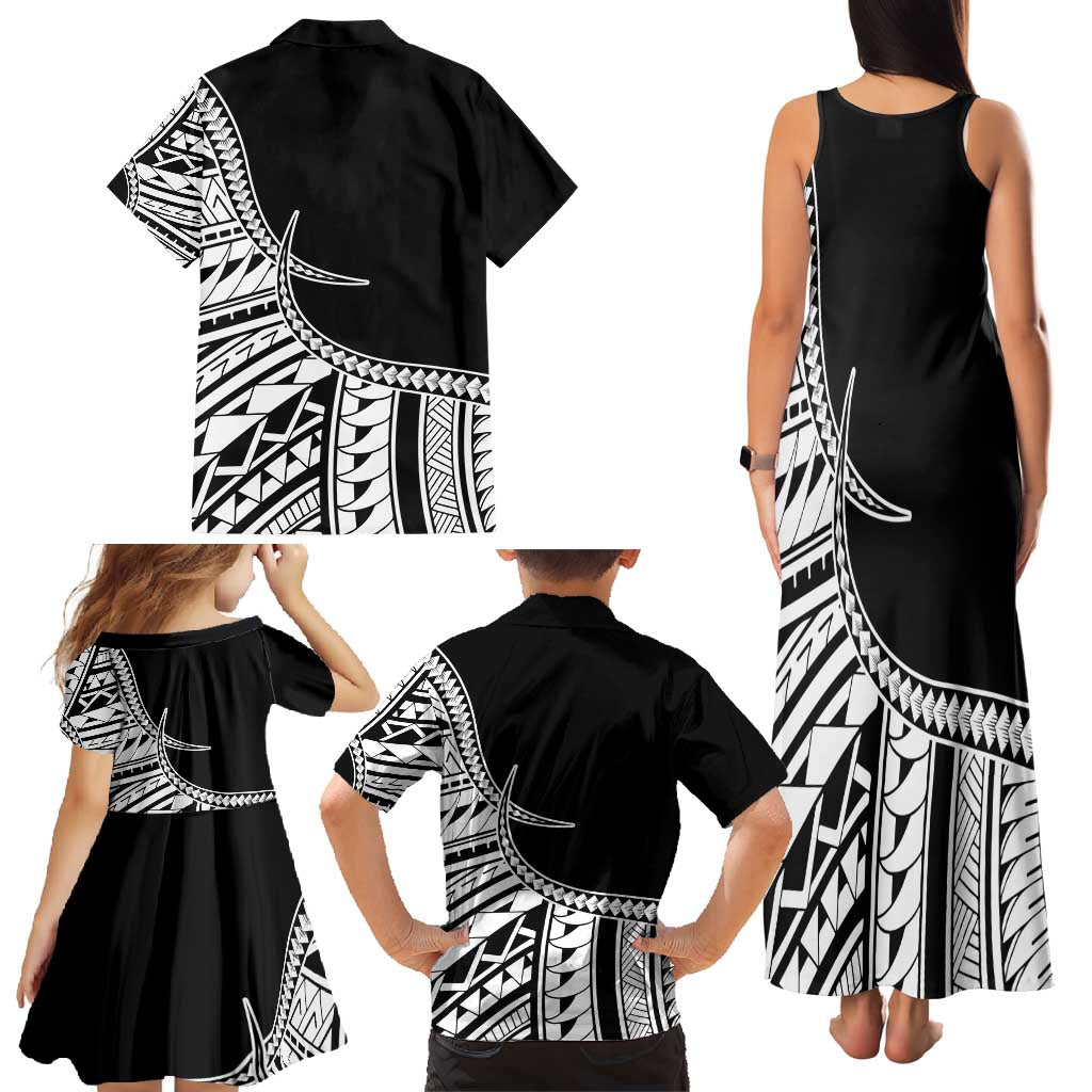 Taino Sun Traditional Tattoo Family Matching Tank Maxi Dress and Hawaiian Shirt Polynesian Pattern