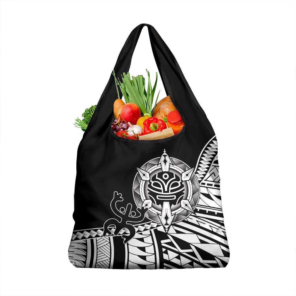 Taino Sun Traditional Tattoo Grocery Bag Polynesian Pattern