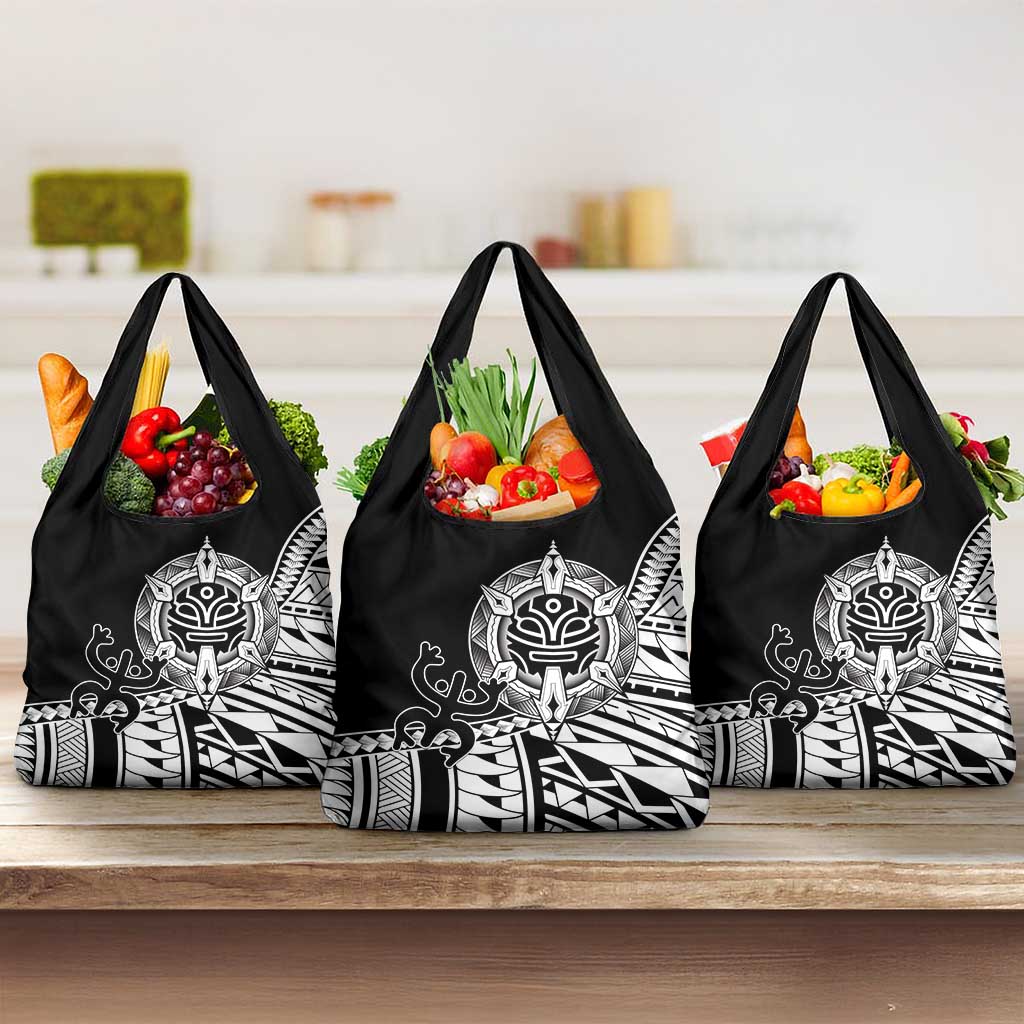 Taino Sun Traditional Tattoo Grocery Bag Polynesian Pattern