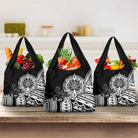 Taino Sun Traditional Tattoo Grocery Bag Polynesian Pattern