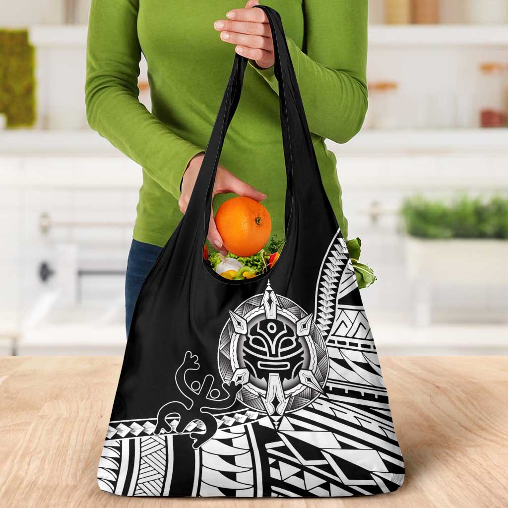 Taino Sun Traditional Tattoo Grocery Bag Polynesian Pattern