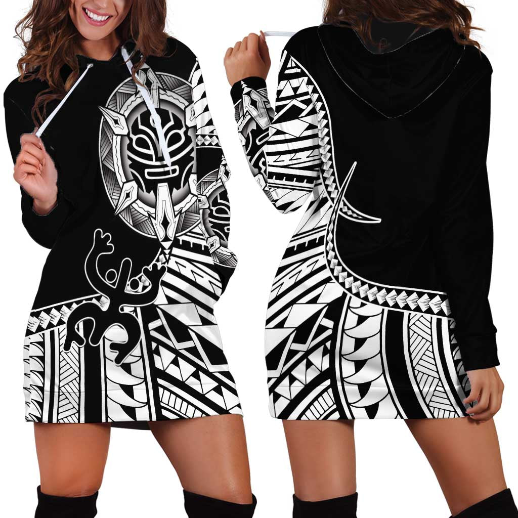 Taino Sun Traditional Tattoo Hoodie Dress Polynesian Pattern