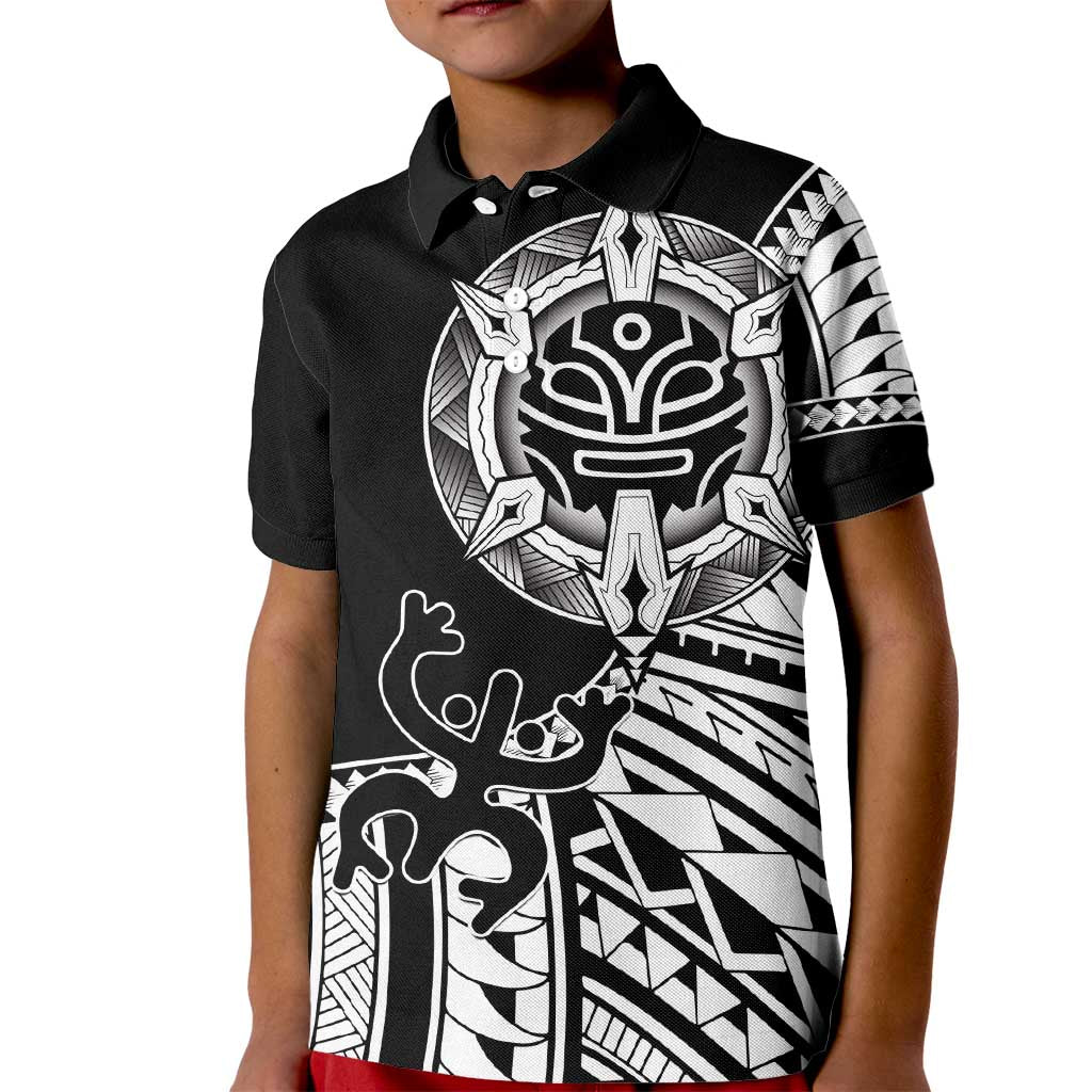 Taino Sun Traditional Tattoo Kid Polo Shirt Polynesian Pattern