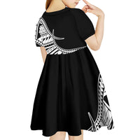 Taino Sun Traditional Tattoo Kid Short Sleeve Dress Polynesian Pattern